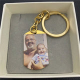 Personalized Picture Engrave Keychain for Men