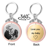 Photo Keychains 360? Rotation Keyring for Women Men