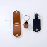 Custom Engraved Leather Keychain - Stainless Steel Safe Keychain