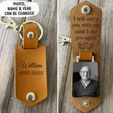 Custom Engraved Leather Keychain - Stainless Steel Safe Keychain