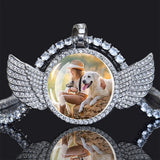 Personalized Rhinestone Pendant Necklace with Picture Cubic Zircon Chain
