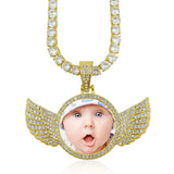 Personalized Rhinestone Pendant Necklace with Picture Cubic Zircon Chain