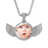 Personalized Rhinestone Pendant Necklace with Picture Cubic Zircon Chain