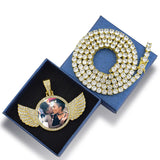 Personalized Rhinestone Pendant Necklace with Picture Cubic Zircon Chain