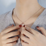 Heart Shaped Photo Necklace - Love You Double Open Peach Heart Pendant