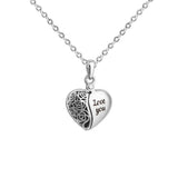 Heart Shaped Photo Necklace - Love You Double Open Peach Heart Pendant