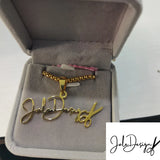 Butterfly Name Necklace Custom Handwritten Nameplate Stainless Steel Jewelry