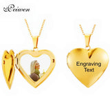 Heart Locket Name Date Necklace Stainless Steel Choker Jewelry