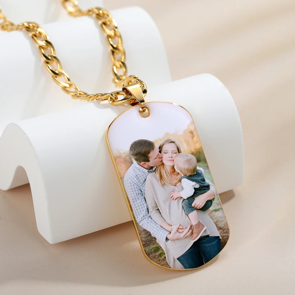 Personalized Engraved Military Army Shape Pendant Necklace
