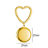 Personalized Photo Ring Keychain Stainless Steel Heart Key Ring