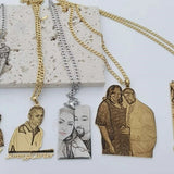 Personalized Photo Necklace with Nameplate - Family Jewelry