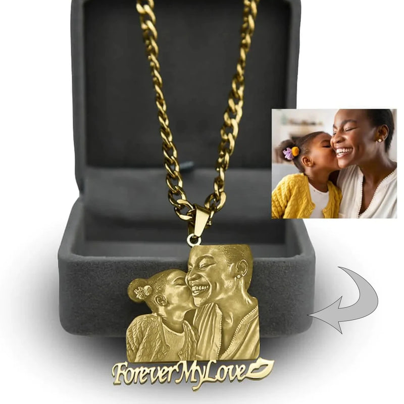 Personalized Photo Nameplate Pendant Necklace for Kids