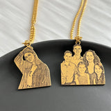 Custom Portrait Name Necklace Personalized Cartoon Picture Pendant