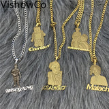 Custom Picture Name Necklace Stainless Steel Personalized Pendant