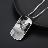 Personalized Photo Necklace Engraved Dog Tag Pendant