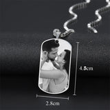 Personalized Photo Necklace Engraved Dog Tag Pendant