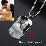 Personalized Photo Necklace Engraved Dog Tag Pendant