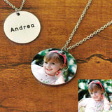 Photo Necklace Round Disc Personalized Portrait Necklace