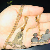 Engraved Stainless Steel Photo Necklace Bar Family Love Baby Baptism