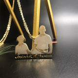 Photo Necklace Stainless Steel Engraved Picture Name Family Love Bar