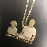 Engraved Stainless Steel Photo Necklace Bar Family Love Baby Baptism