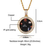 Photo Necklace Stainless Steel Rope Chain Custom Picture Circle Pendant