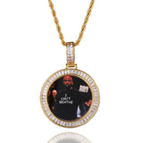 Photo Necklace Stainless Steel Rope Chain Custom Picture Circle Pendant