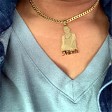 Personalised Steel Engraved Picture Nameplate Pendant Necklace