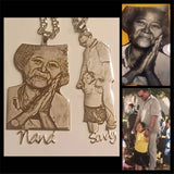 Personalised Steel Engraved Picture Nameplate Pendant Necklace