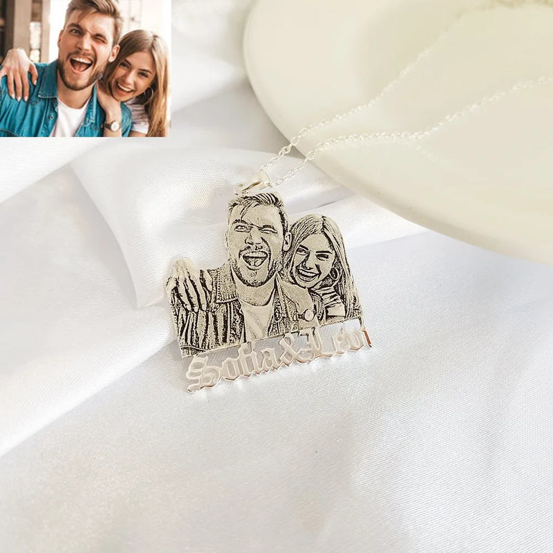 Women's Photo Necklace Personalized Stainless Steel Pendant