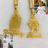 Custom Name Necklace Stainless Steel Photo Pendant Chain Jewelry