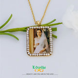 Photo Pendant Necklace Crystal Bijoux Femme Personalized Picture Stainless Steel