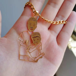 Kids Photo Pendant Necklace Personalized Engraved Picture Jewelry