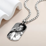 Personalized Photo Pendant Nameplate Gift Cuban Chain Men's Jewelry