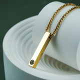Photo Projection Bar Necklace for Men