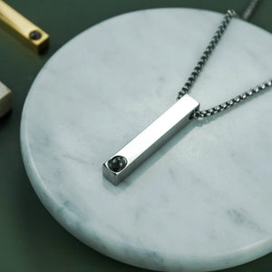 Photo Projection Bar Necklace for Men