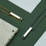 Photo Projection Bar Necklace for Men