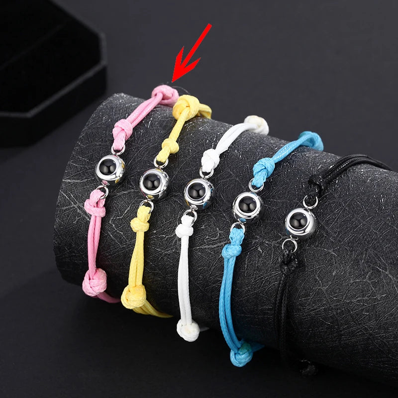 Colorful Braided Rope Photo Projection Bracelet for Girlfriend Birthday