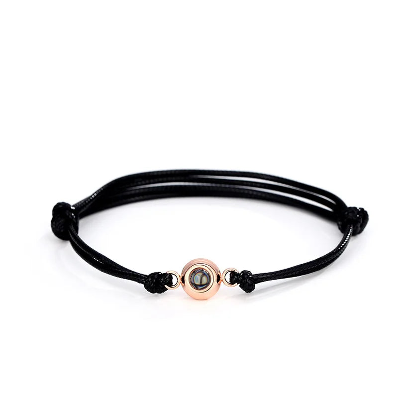 Colorful Braided Rope Photo Projection Bracelet for Girlfriend Birthday
