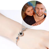 Personalized Photo Projection Bracelet with Heart Charm Pendant