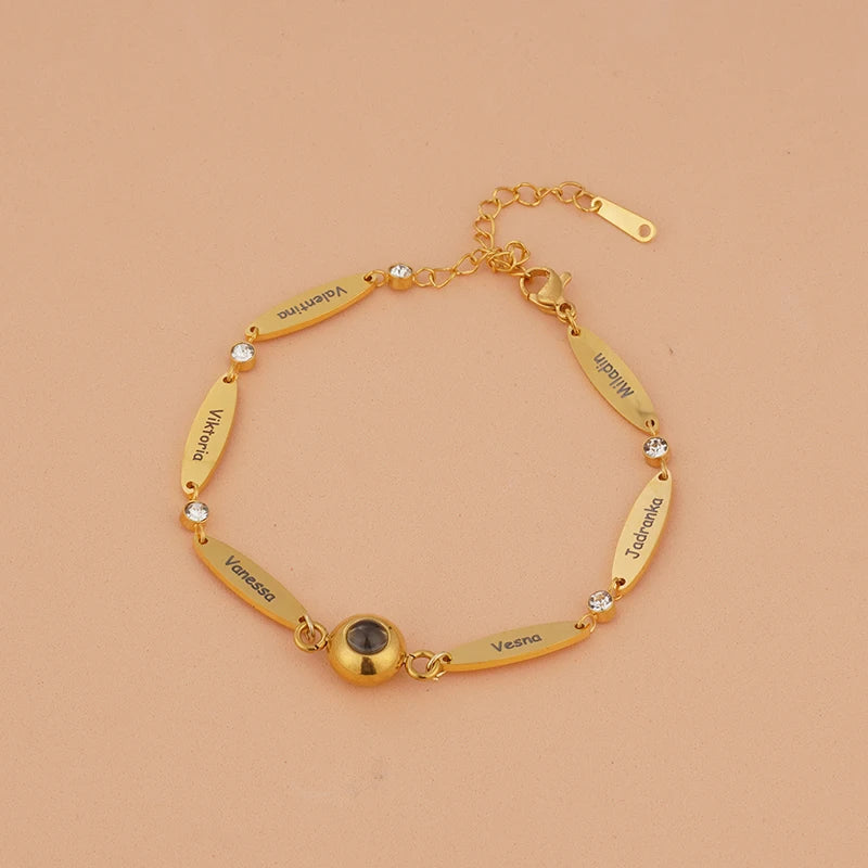 Personalized Family Name Bracelet - Silver/Gold Stainless Steel