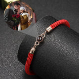 Photo Projection Braided Rope Bracelet Couples Jewelry Gift