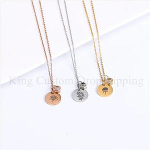Projection Necklace Custom Name Date Year Family Friends Gift