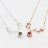 Deer Pendant Projection Necklace Personalized Memorial Photo Necklace