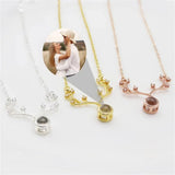 Deer Pendant Projection Necklace Personalized Memorial Photo Necklace