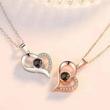 Heart Shaped Couple Pendant Choker Jewelry