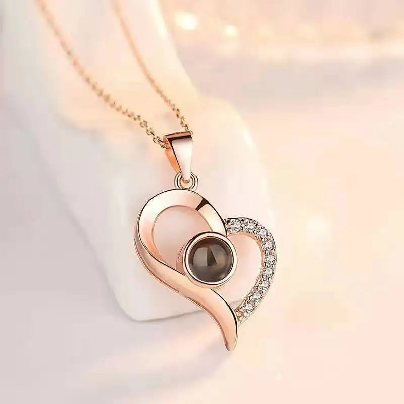 Heart Shaped Couple Pendant Choker Jewelry