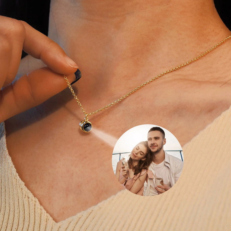 Photo Projection Necklace, Picture Inside Jewelry, Memorial Picture Pendant