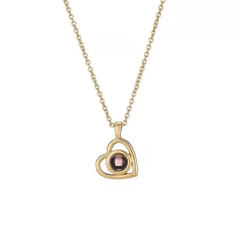 Photo Projection Necklace for Mom Personalized Picture Name Memory Jewelry