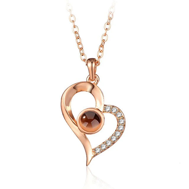 Photo Projection Necklace for Women Mom Girlfriend Mothers Birthday